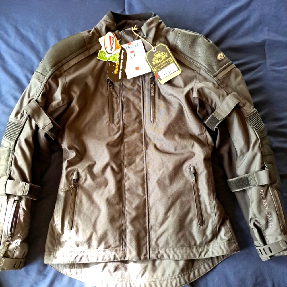 NWT Motorcycle Jacket Roland Sands W/liner Text Sentinel Anthra Body Protection
